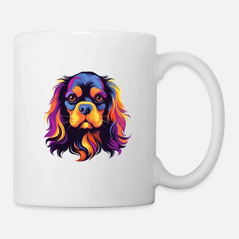 Cavalier King Charles Spaniel chien race aquarelle - Mug blanc - blanc
