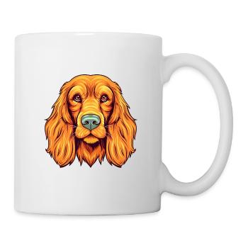 Irischer Setter Hund Rasse Aquarell Karikatur Kawaii C - Tasse - Weiß - Rechts