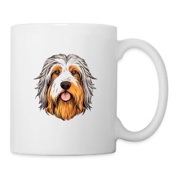 Bearded Collie Dog Breed Watercolor Cartoon Kawaii - Mug - white - Right