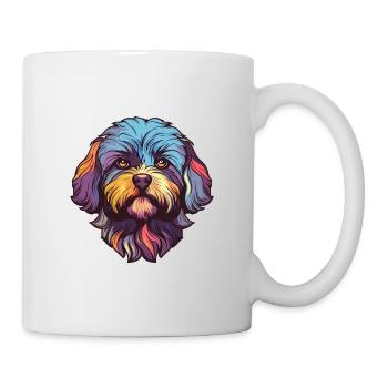 Shih-Poo Dog Breed Watercolor Cartoon Kawaii Color - Mug - white - Right