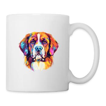 Saint Bernard chien race aquarelle dessin animé Kawaii - Mug blanc - blanc - Droite