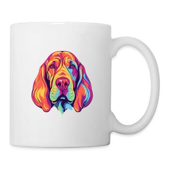 Bloodhound chien race aquarelle dessin animé Kawaii Col - Mug blanc - blanc - Droite