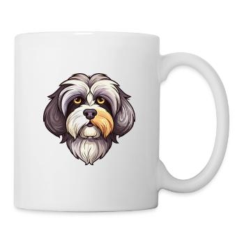 Havaneser Hund Rasse Aquarell Karikatur Kawaii Farbe - Tasse - Weiß - Rechts