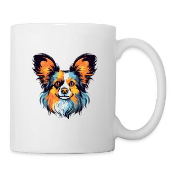 Papillon chien race aquarelle dessin animé Kawaii couleur - Mug blanc - blanc - Droite