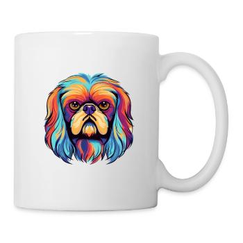 Pekingese Dog Breed Watercolor Cartoon Kawaii Colo - Mug - white - Right