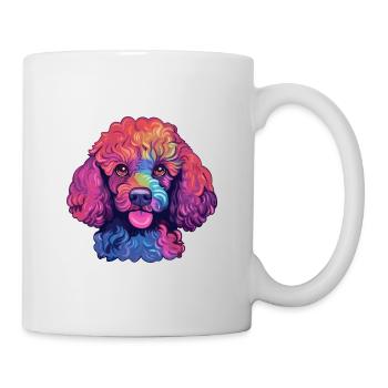 Toy Poodle Dog Breed Watercolor Cartoon Kawaii Col - Mug - white - Right