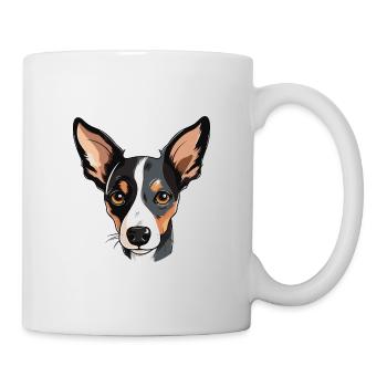Spielzeug Foxterrier Hunderasse Aquarell Karikatur Kawai - Tasse - Weiß - Rechts