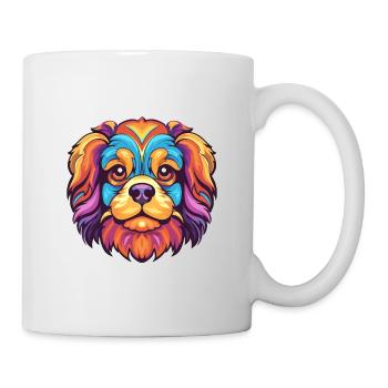 Épagneul tibétain chien race aquarelle dessin animé Kawai - Mug blanc - blanc - Droite