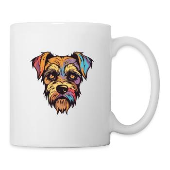 Border Terrier chien race aquarelle dessin animé Kawaii - Mug blanc - blanc - Droite