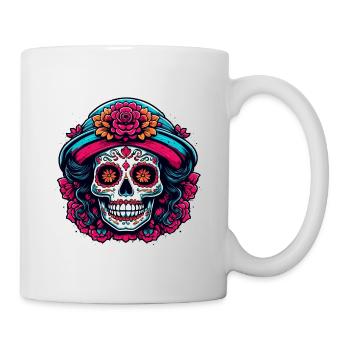 La Catrina / Tatouage / Mexique / Crâne / Crâne - Mug blanc - blanc - Droite