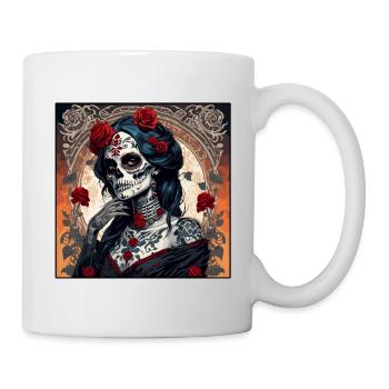 La Catrina/ Tatouage / Mexique / Crâne / Crâne - Mug blanc - blanc - Droite
