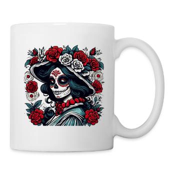 La Catrina / Tatouage / Mexique / Crâne / Crâne - Mug blanc - blanc - Droite