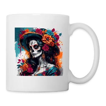 La Catrina/ Tattoo / Mexique / Crâne / Crâne - Mug blanc - blanc - Droite