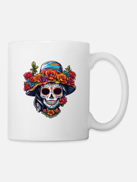 La Catrina/ Tattoo / Mexique / Femme /Crâne - Mug blanc - blanc