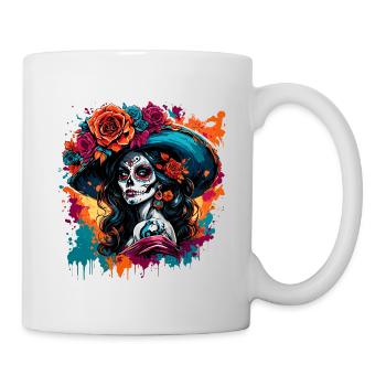 La Catrina/ Tatouage / Mexique / Crâne / Crâne - Mug blanc - blanc - Droite