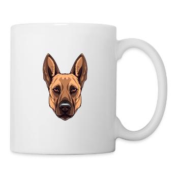 Belgian Malinois Dog Breed Watercolor Cartoon Kawa - Mug - white - Right