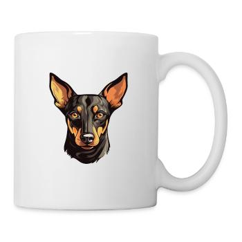 Manchester Terrier Dog Breed Watercolor Cartoon Ka - Mug - white - Right