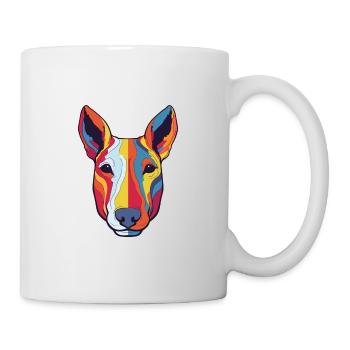 Miniature Bull Terrier Dog Breed Watercolor Cartoo - Mug - white - Right
