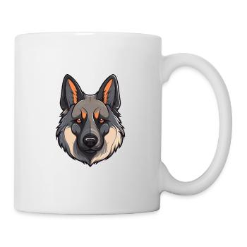 Norwegian Elkhound Dog Breed Watercolor Cartoon Ka - Mug - white - Right