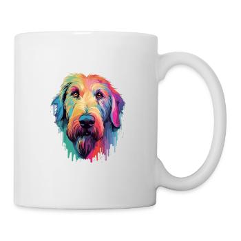 Irish Wolfhound chien race aquarelle dessin animé Kawai - Mug blanc - blanc - Droite