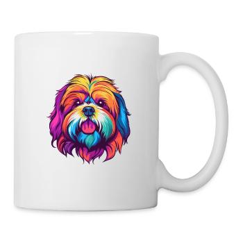 Lhasa Apso Hunderasse Aquarell Karikatur Kawaii Col - Tasse - Weiß - Rechts