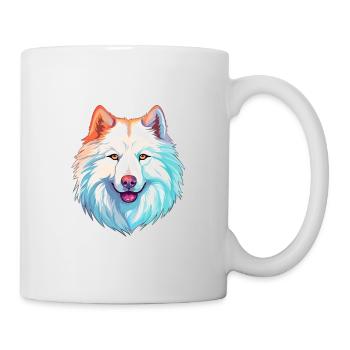 Samoyède chien race aquarelle dessin animé Kawaii Colorf - Mug blanc - blanc - Droite