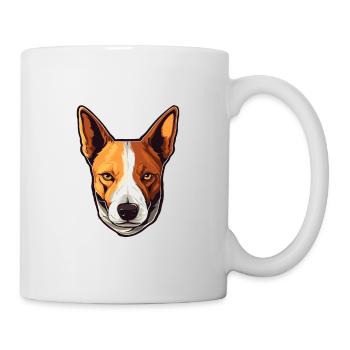 Basenji Dog Breed Watercolor Cartoon Kawaii Colorf - Mug - white - Right