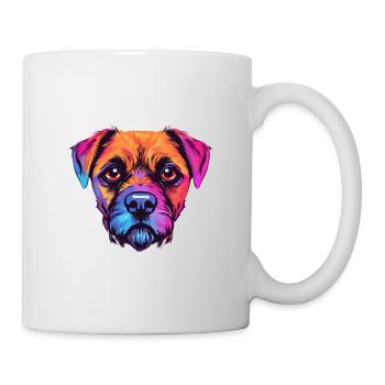 Border Terrier chien race aquarelle dessin animé Kawaii - Mug blanc - blanc - Droite