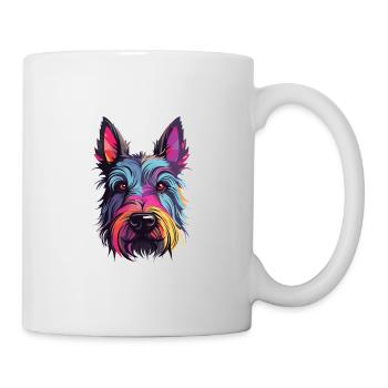 Scottish Terrier Dog Breed Watercolor Cartoon Kawa - Mug - white - Right