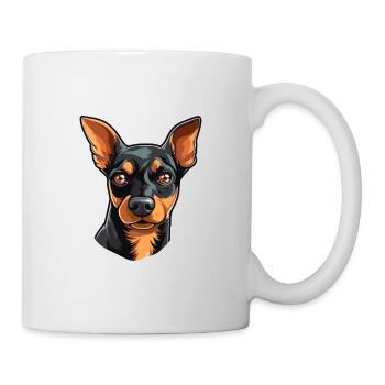 Miniature Pinscher Dog Breed Watercolor Cartoon Ka - Mug - white - Right
