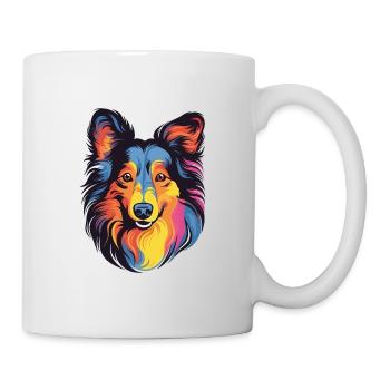Shetland Schäferhund Hund Rasse Aquarell Karikatur Kaw - Tasse - Weiß - Rechts