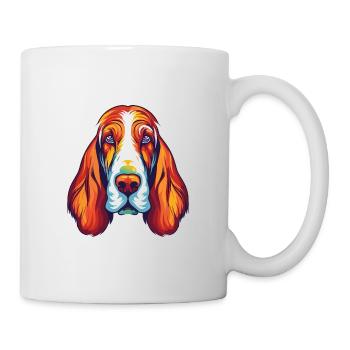 Basset Hund Hund Rasse Aquarell Karikatur Kawaii C - Tasse - Weiß - Rechts
