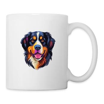 Bernese Mountain Dog Breed Watercolor Cartoon Kawa - Mug - white - Right