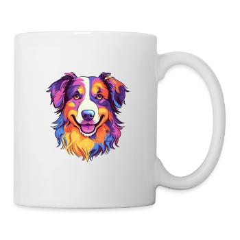 Australian Shepherd Dog Breed Watercolor Cartoon K - Mug - white - Right