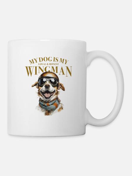 My Dog is my Wingman - Mug - white