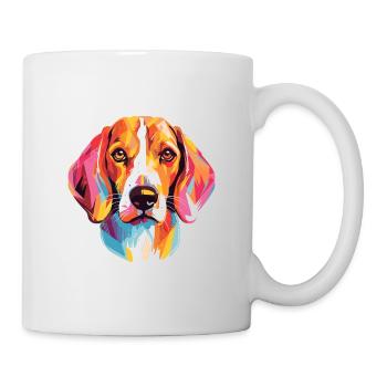 American Foxhound Hunderasse Aquarell Karikatur Kaw - Tasse - Weiß - Rechts
