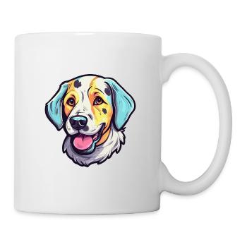 Akbash Hunderasse Aquarell Karikatur Kawaii Colorfu - Tasse - Weiß - Rechts
