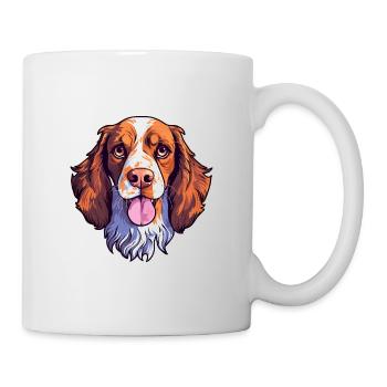 Bretagne Hunderasse Aquarell Karikatur Kawaii Farbe - Tasse - Weiß - Rechts