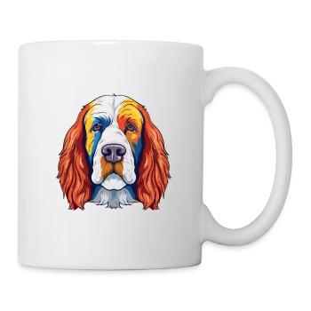 Clumber Spaniel Dog Breed Watercolor Cartoon Kawai - Mug - white - Right
