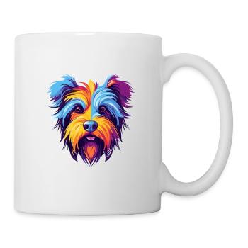 Biewer Terrier Dog Breed Watercolor Cartoon Kawaii - Mug - white - Right