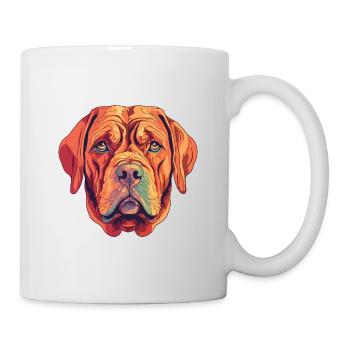 Bordeauxdoggen Hunderasse Aquarell Karikatur Ka - Tasse - Weiß - Rechts