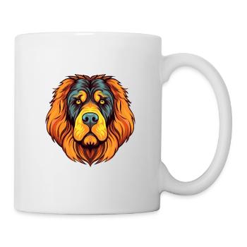 Tibetischer Mastiff Hunderasse Aquarell Karikatur Kawai - Tasse - Weiß - Rechts