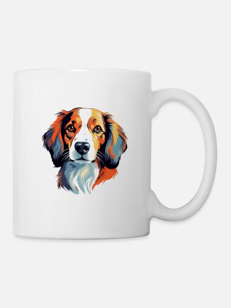 Kooikerhondje Hunderasse Aquarell Karikatur Kawaii - Tasse - Weiß
