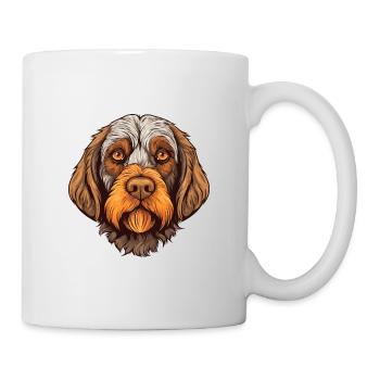 Pointage à poil dur Griffon chien race aquarelle C - Mug blanc - blanc - Droite