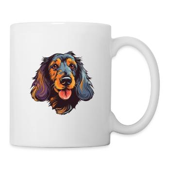 Wirehaired Dachshund Dog Breed Watercolor Cartoon - Mug - white - Right
