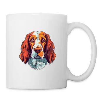 Welsh Springer Spaniel Dog Breed Watercolor Cartoo - Mug - white - Right