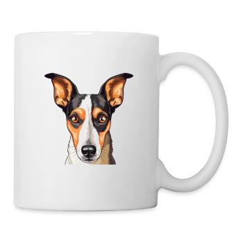 Glatte Foxterrier-Hunderasse Aquarell-Karikatur Ka - Tasse - Weiß - Rechts