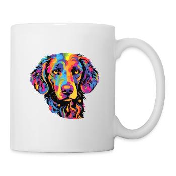 Curly Coated Retriever Dog Breed Watercolor Cartoo - Mug - white - Right