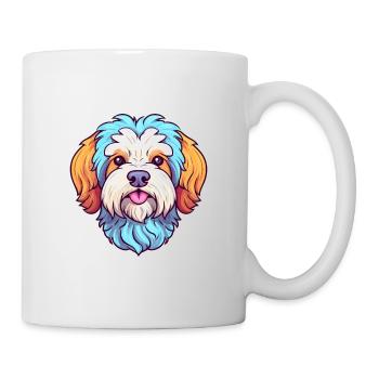 Maltipoo Hunderasse Aquarell Karikatur Kawaii Farbe - Tasse - Weiß - Rechts