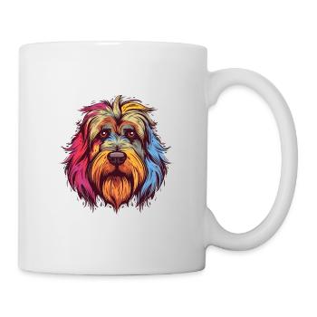 Briard Hund Rasse Aquarell Karikatur Kawaii Colorfu - Tasse - Weiß - Rechts